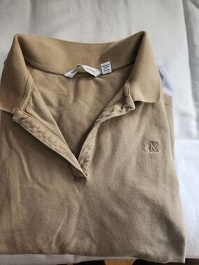 Calvin Klein Beige Polo with CK Chest Embroidery